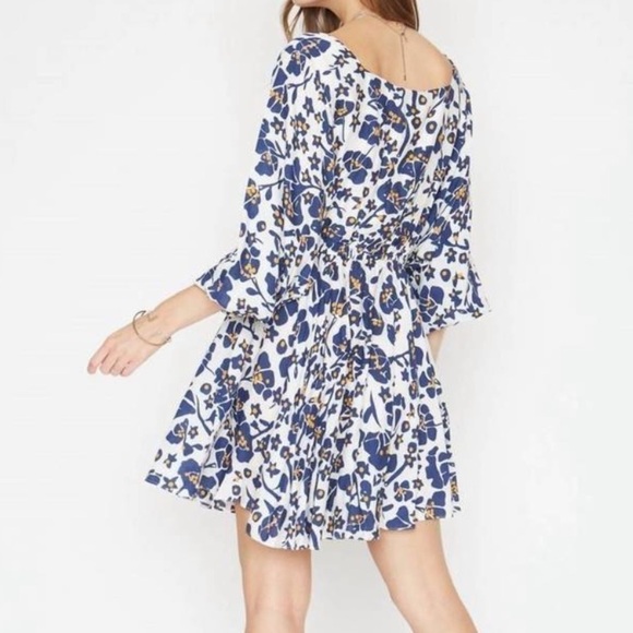 CABALLERO Dalia Navy Floral Blockprint Dress Size Large NEW Pockets - Picture 7 of 7